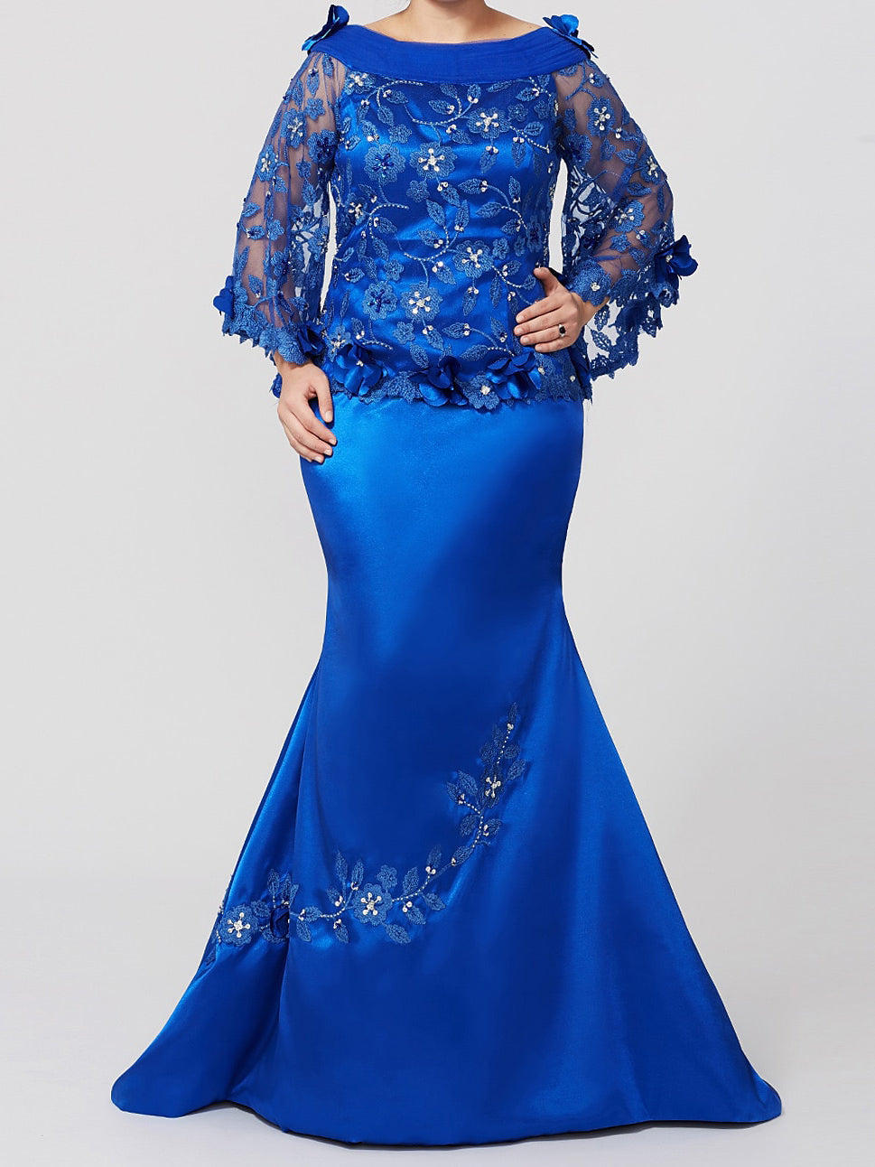 Vestidos de madre de la novia de corte trompeta/sirena con apliques y lentejuelas