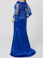 Vestidos de madre de la novia de corte trompeta/sirena con apliques y lentejuelas