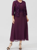 Vestidos de madre de la novia de corte A/princesa con apliques y chaqueta