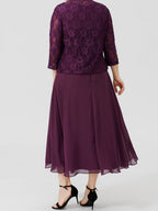 Vestidos de madre de la novia de corte A/princesa con apliques y chaqueta