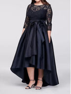 Vestidos de madre de la novia de corte A/princesa con apliques y cinturón