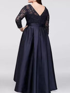 Vestidos de madre de la novia de corte A/princesa con apliques y cinturón