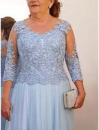 Vestidos de madre de la novia de tul corte A/princesa con apliques