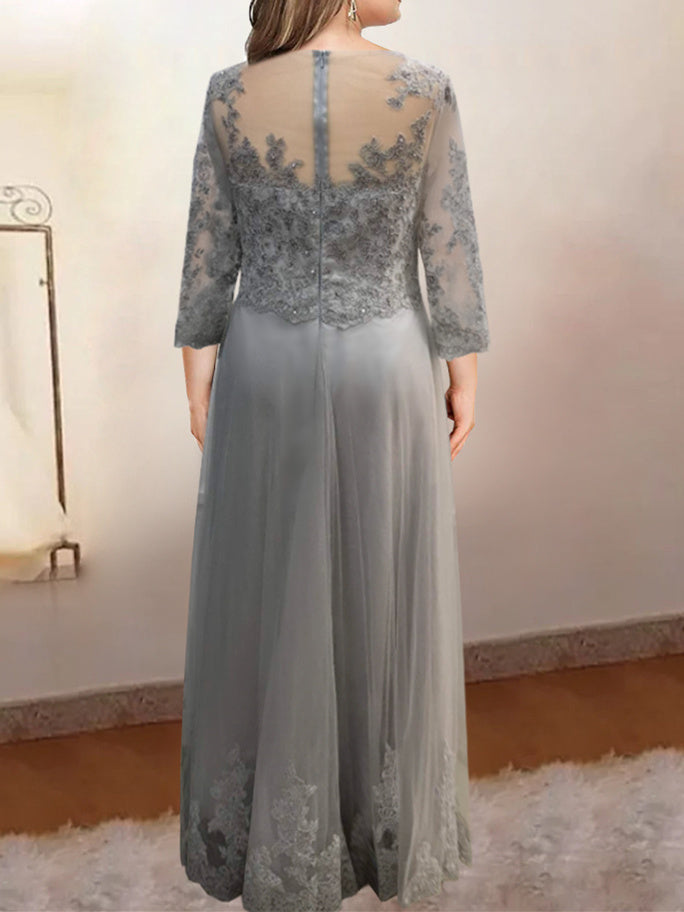 Vestidos de madre de la novia de tul corte A/princesa con apliques