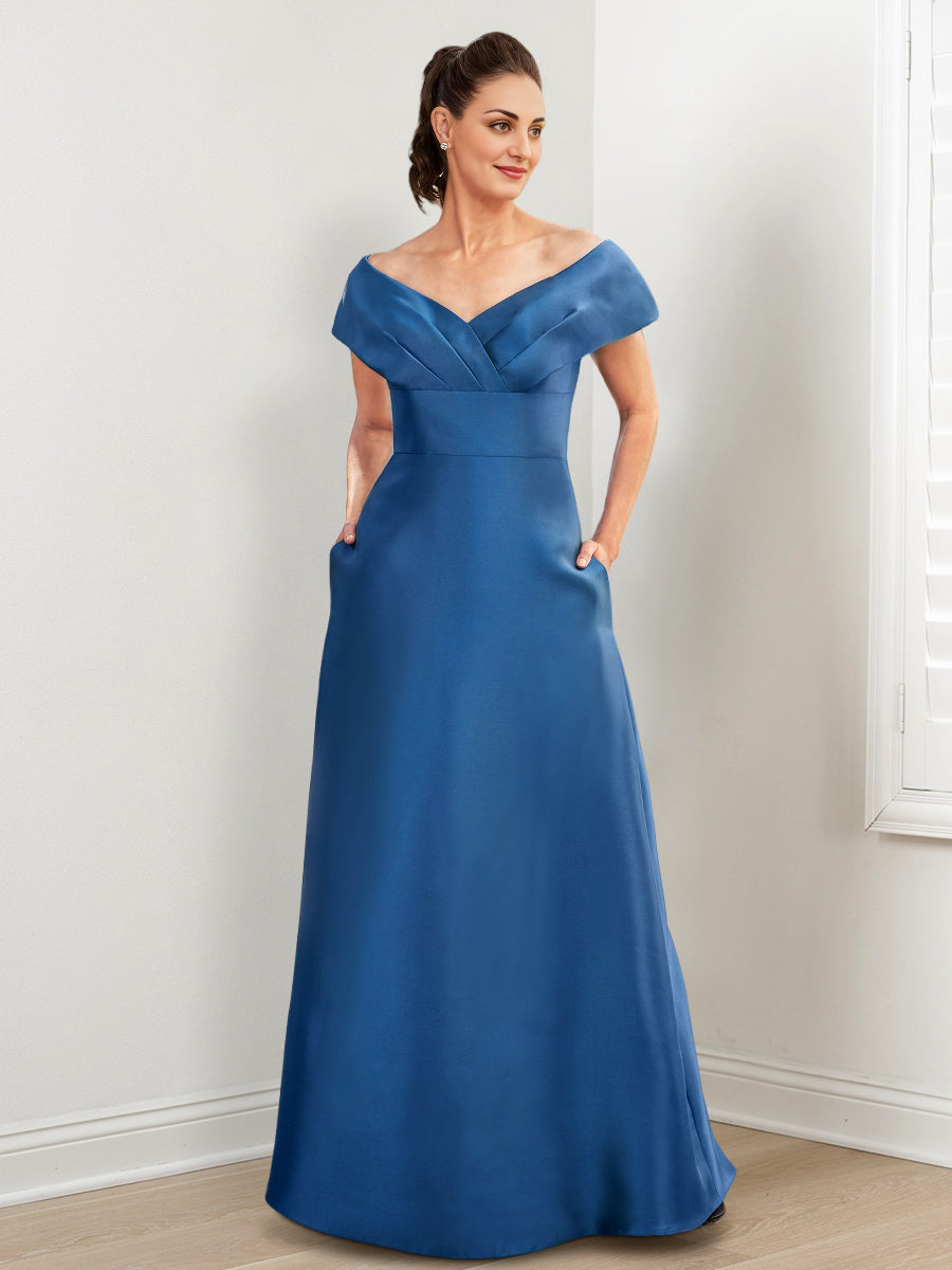 Vestidos de madre de la novia de corte A/princesa con bolsillos