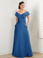 Vestidos de madre de la novia de corte A/princesa con bolsillos