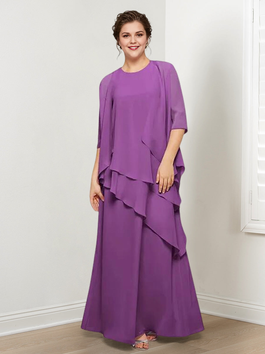 Vestidos de madre de la novia de corte A/princesa con volantes y chaqueta