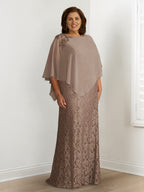 Vestidos de madre de la novia de corte A/princesa con apliques y capas