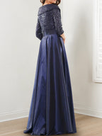 Vestidos de madre de la novia de corte A/princesa, escote en V y largo hasta el suelo