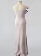 Vestidos de madre de la novia de corte sirena/trompeta, un hombro, sin mangas, hasta el suelo