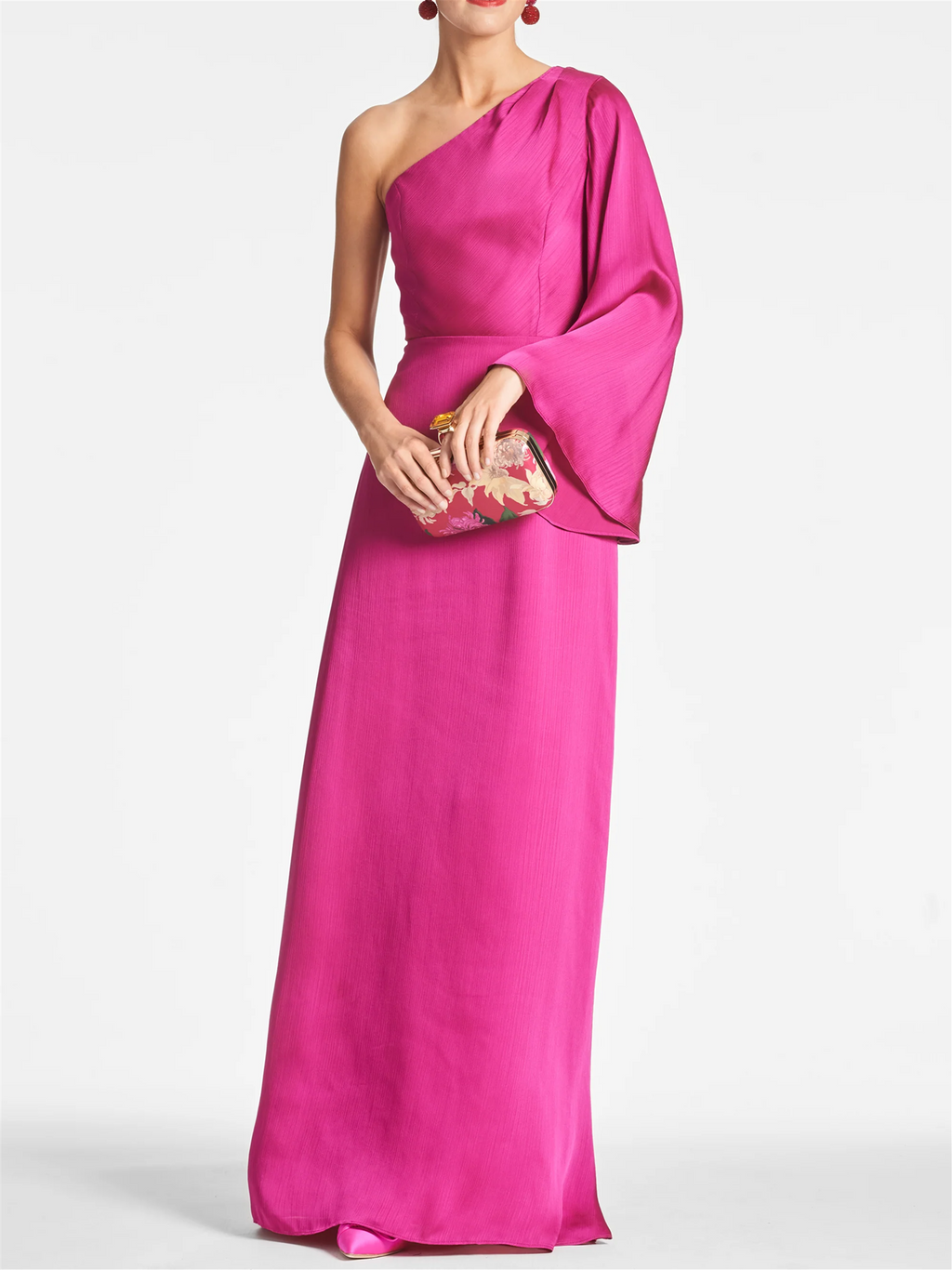 Vestidos para madre de la novia con corte tubo/columna, un hombro al aire y largo hasta el suelo