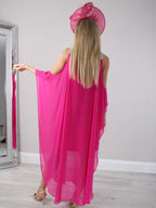 Vestidos de madre de la novia con escote en V, sin mangas, hasta los tobillos y pedrería