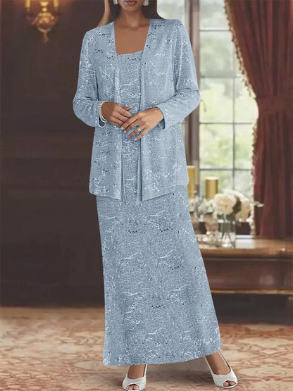 Chiffon-Kleider für die Brautmutter mit Pailletten und Jacke 