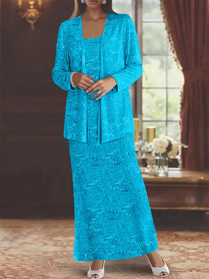 Chiffon-Kleider für die Brautmutter mit Pailletten und Jacke 