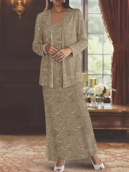 Chiffon-Kleider für die Brautmutter mit Pailletten und Jacke 