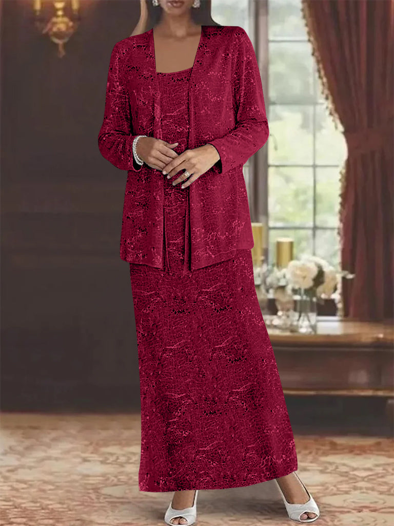 Chiffon-Kleider für die Brautmutter mit Pailletten und Jacke 