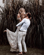 Roycebridal Sweetheart Neck Lace Beach Ivory Rustic Boho Wedding Dresses,MW267