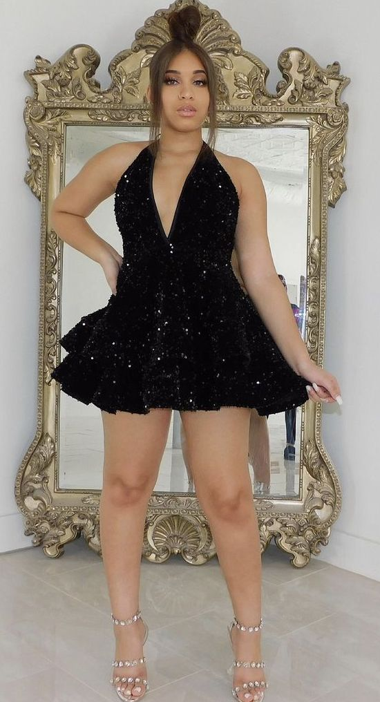 Sexy Kurzes Weiß/Rosa/Schwarzes Homecoming-Kleid Pailletten Partykleider für Frauen Y1613