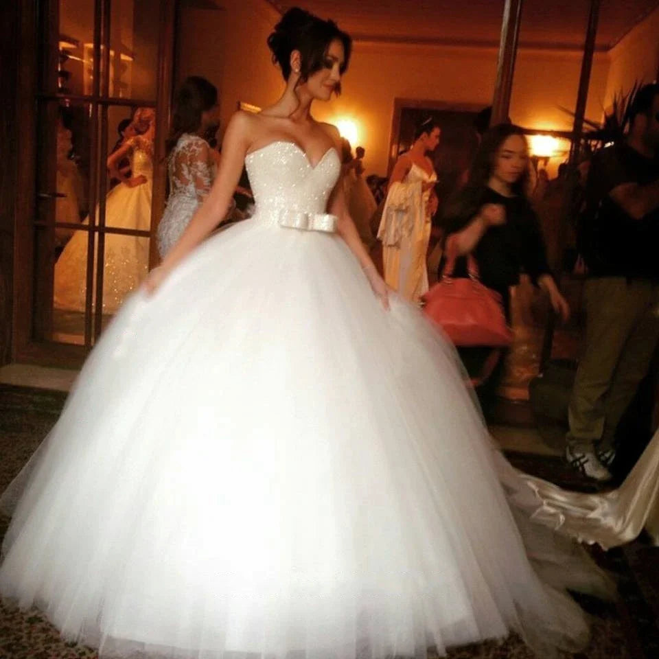 MYYBLE Luxury Crystal Beaded Ball Gown Wedding Dresses 2021 Princess Plus Size Country Western Wedding Gowns Bride Bridal Dress-payinti