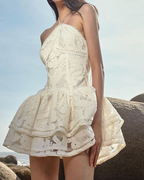 Vestido de fiesta de encaje sexy de corte A para invitada de boda Y2711