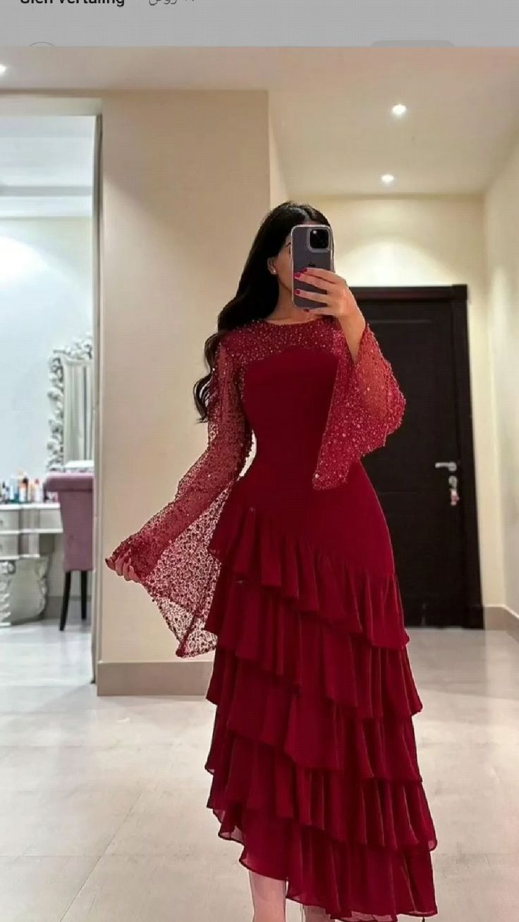 Elegante vestido de fiesta de gasa con lentejuelas y varias capas, vestido formal de noche Y7736