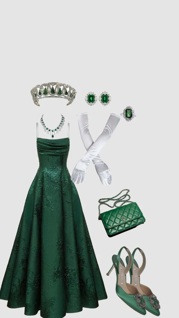 Smaragdgrünes A-Linie Spaghettiträger Ballkleid, Schickes Abendkleid Y1799