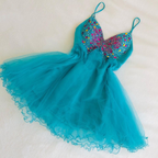Vestido de fiesta de tul con escote en V y corte A de ensueño Y2666