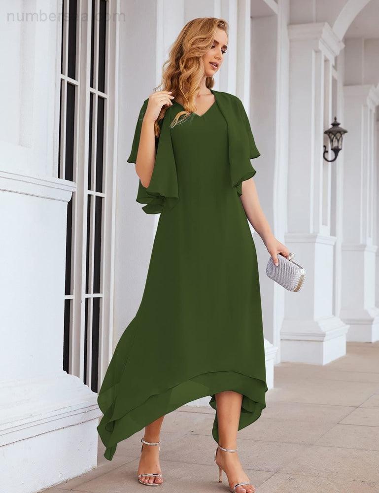 Sunnderly Chiffon Plus Size Mother of Bride Dresses with Jacket Formal Dresses for Wedding SY28073
