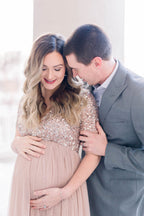 Sequin Pink Maternity Dress SY047