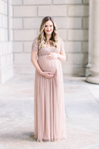 Sequin Pink Maternity Dress SY047