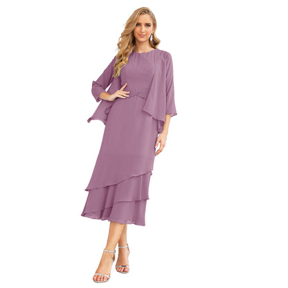 Sunnderly Chiffon Spring Mother of The Bride Dresses A-Line Plus Size for Women Formal Prom Gowns