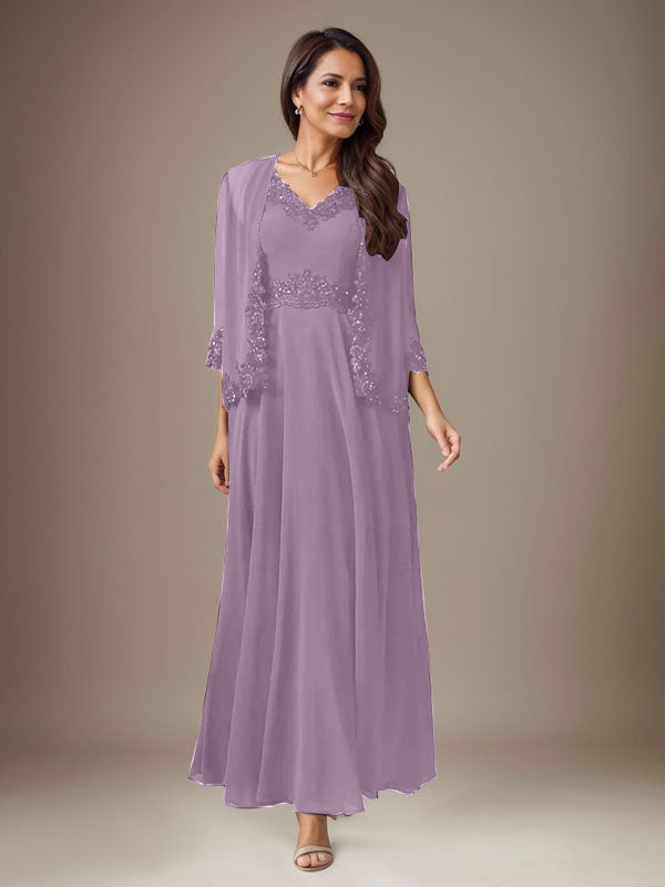 Vestido de gasa con lentejuelas en color ciruela