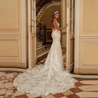 Mermaid Wedding Dresses 2023 Women's Sexy V-neck Lace Applique Spaghetti Shoulder Strap Vestido De Novia Bridal Gowns Backless-payinti