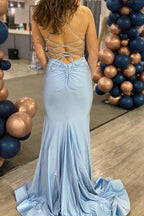 Vestido de fiesta largo naranja ajustado de sirena PSK541