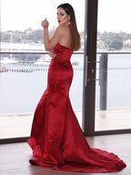 Mermaid Satin Sweetheart Prom Dresses SYP136
