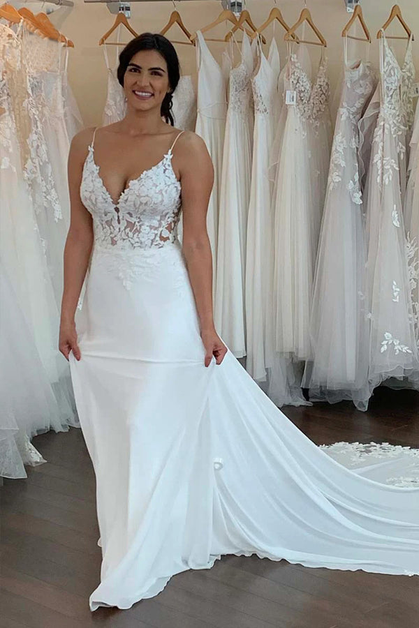Mermaid/Trumpet Straps Appliques Bohemian Plus Size Wedding Dress WD663