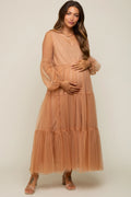 Mesh Tiered Maternity Dress SY026