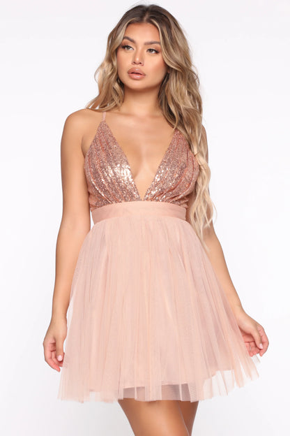 Deep V Neck Homecoming Dress SYH52