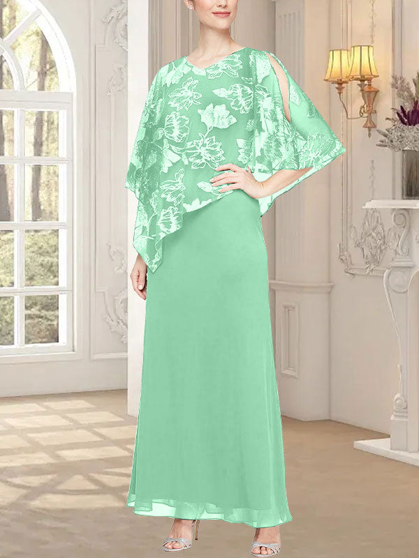 Vestido largo de malla brillante con corpiño asimétrico superpuesto novedoso