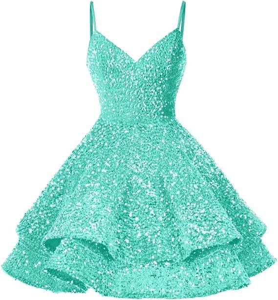 Pailletten-Heimkehrkleider für Teenager, glitzernde kurze Ballkleider SYH87 
