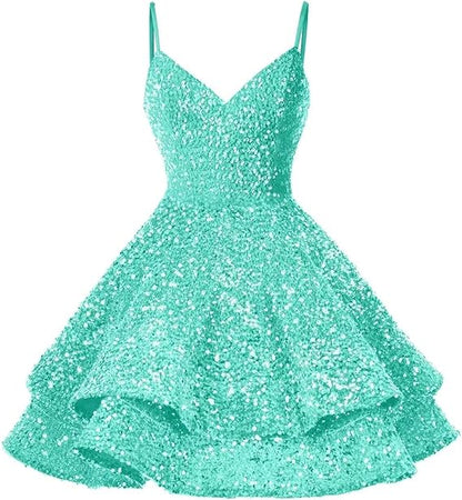 Robes de soirée à paillettes pour adolescentes Robes de bal courtes scintillantes SYH87 