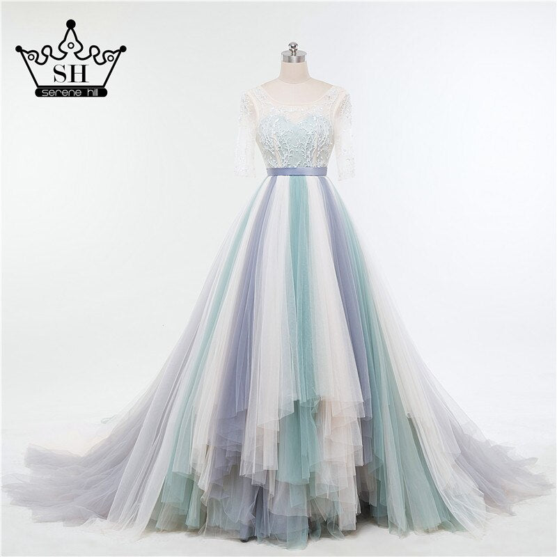En oferta, sin devolución ni reembolso, vestidos de novia con espalda descubierta y cuentas de colores variados, vestido de novia sexy para mujer y niña, vestido de novia 2025, foto real HA2054