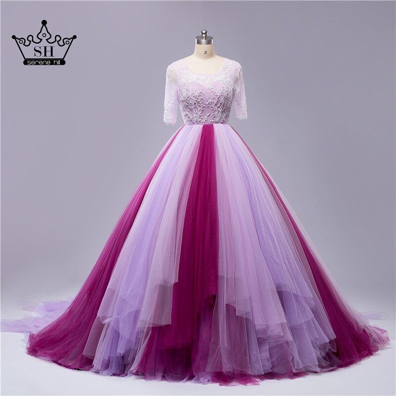 On Sale No Return No Refund Mixed color beading backless wedding dresses sexy women girl bridal dress gown 2025 Real Photo HA2054