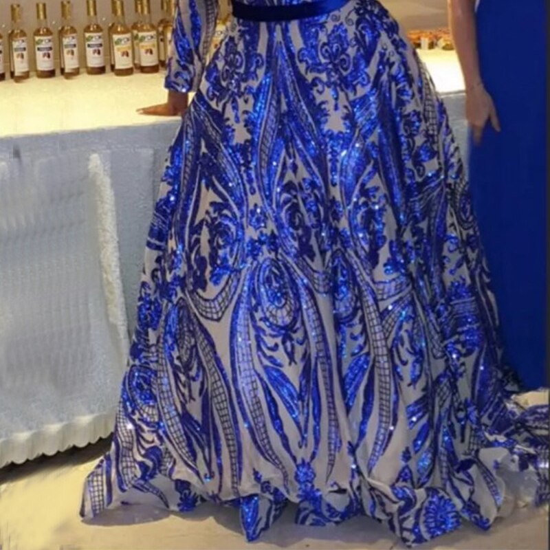 Vestido de novia musulmán de cuello alto rojo vino brillante 2025, manga larga, lentejuelas, lujoso vestido de noche de corte A LA70530