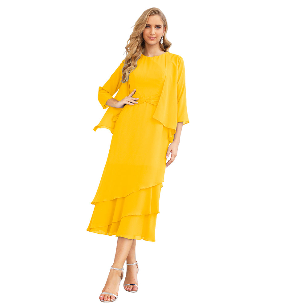 Sunnderly Chiffon Spring Mother of The Bride Dresses A-Line Plus Size for Women Formal Prom Gowns