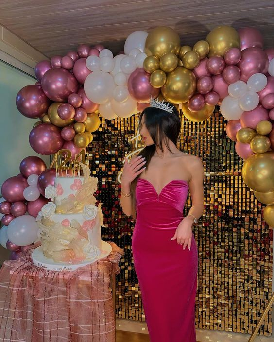 Vestido de noche largo con escote corazón, elegante, para 22 cumpleaños, Y6258