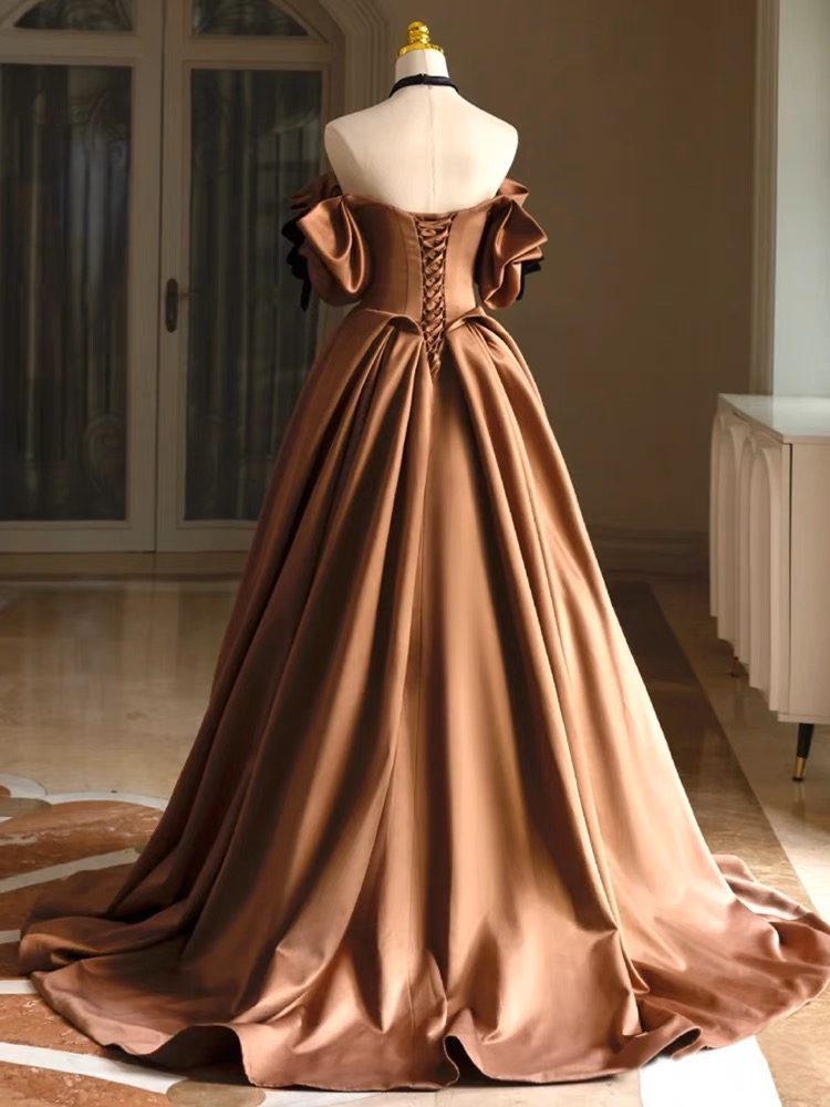 Satin Brautkleid, Off Shoulder Brautkleid, Vintage Brautkleid Y4963