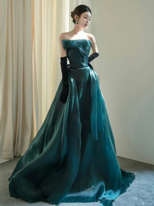 Atemberaubendes trägerloses A-Linien-Abendkleid, Festzugskleid Y6876