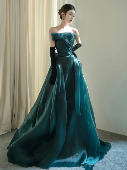 Atemberaubendes trägerloses A-Linien-Abendkleid, Festzugskleid Y6876