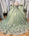 Vestidos de quinceañera, vestido de fiesta de encaje, vestido de quinceañera con flores Y2062